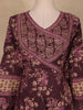 Deep Plum Floral Printed Cotton Salwar Suit with Dupatta