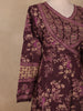 Deep Plum Floral Printed Cotton Salwar Suit with Dupatta