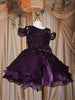 Deep Plum Layered Design Organza Party Frock With Bow Detailing