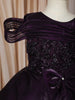 Deep Plum Layered Design Organza Party Frock With Bow Detailing
