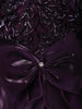 Deep Plum Layered Design Organza Party Frock With Bow Detailing