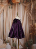 Deep Plum Purple 3D floral Appliqué A Line Organza Party Wear Kids Frock