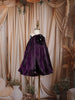 Deep Plum Purple 3D floral Appliqué A Line Organza Party Wear Kids Frock
