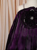 Deep Plum Purple 3D floral Appliqué A Line Organza Party Wear Kids Frock