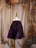 Deep Plum Purple 3D floral Appliqué A Line Organza Party Wear Kids Frock