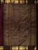 Deep Plum Purple Butta Woven Design Pure Kanchipuram Silk Saree with Contrast Zari Border