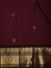 Deep Plum Purple Butta Woven Design Pure Kanchipuram Silk Saree with Contrast Zari Border