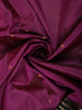 Deep Plum Purple Butta Zari Woven Design Pure Kanchipuram Silk Saree with Contrast Striped Zari Border
