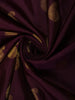 Deep Plum Purple Butta Zari Woven Design Pure Kanchipuram Silk Saree with Contrast Border