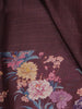 Deep Plum Purple Checked Woven Design Pure Tussar Saree with Floral Border