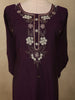 Deep Plum Purple Floral Beads Embroidered Design Cotton Palazzo Suit with Floral Dupatta