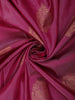 Deep Plum Purple Floral Butta Zari Woven Design Pure Kanchipuram Silk Saree with Contrast Floral Zari Border