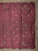 Deep Plum Purple Floral Butta Zari Woven Design Tissue Saree with Designer Lace Border