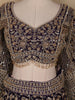 Deep Plum Purple Floral Design Heavy Embroidered Net Lehenga