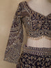 Deep Plum Purple Floral Design Heavy Embroidered Net Lehenga