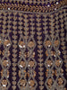 Deep Plum Purple Floral Design Heavy Embroidered Net Lehenga