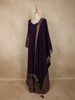Deep Plum Purple Floral Embroidered Design  Raw Silk Gown with Dupatta