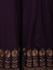 Deep Plum Purple Floral Embroidered Design  Raw Silk Gown with Dupatta