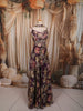 Deep Plum Purple Floral Printed Design Chiffon Party Wear Lehenga With Matching Choker Dupatta