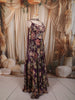 Deep Plum Purple Floral Printed Design Chiffon Party Wear Lehenga With Matching Choker Dupatta
