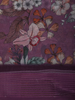 Deep Plum Purple Floral Printed Design Chiffon Saree