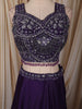 Deep Plum Purple Floral Sequins and Beads Embroidered Design Satin Party Lehenga with Dupatta