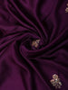Deep Plum Purple Floral Sequins and Beads Embroidered Design Satin Party Wear Saree