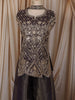 Deep Plum Purple Floral Sequins and Beads Embroidered Design Tissue Party Lehenga with Choker  Dupatta