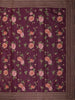 Deep Plum Purple Floral Thread Embroidered Design Pure Tussar Saree with Designer Border