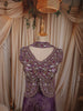 Deep Plum Purple Floral Vine Sequins and Beads Embroidered Design Tissue Silk Indo Western Palazzo Suit with Matching Choker Dupatta