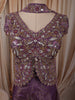 Deep Plum Purple Floral Vine Sequins and Beads Embroidered Design Tissue Silk Indo Western Palazzo Suit with Matching Choker Dupatta
