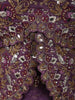 Deep Plum Purple Floral Vine Sequins and Beads Embroidered Design Tissue Silk Indo Western Palazzo Suit with Matching Choker Dupatta