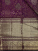Deep Plum Purple Floral Woven Design Pure Kanchipuram Silk Saree