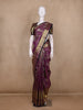 Deep Plum Purple Floral Woven Design Pure Kanchipuram Silk Saree