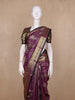 Deep Plum Purple Floral Woven Design Pure Kanchipuram Silk Saree