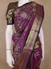 Deep Plum Purple Floral Woven Design Pure Kanchipuram Silk Saree