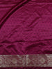 Deep Plum Purple Floral Zari Woven Design Banarasi Silk Designer Saree with Designer Border