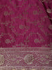 Deep Plum Purple Floral Zari Woven Design Banarasi Silk Designer Saree with Designer Border