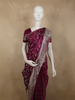 Deep Plum Purple Floral Zari Woven Design Banarasi Silk Designer Saree with Designer Border