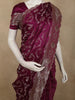 Deep Plum Purple Floral Zari Woven Design Banarasi Silk Designer Saree with Designer Border