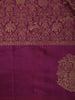 Deep Plum Purple Floral Zari Woven Design Pure Kanchipuram Silk Saree with Butta Zari Border