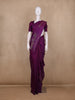 Deep Plum Purple Geometric Design Pure Kanchipuram Silk Saree