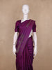 Deep Plum Purple Geometric Design Pure Kanchipuram Silk Saree