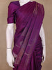 Deep Plum Purple Geometric Design Pure Kanchipuram Silk Saree