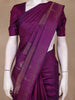 Deep Plum Purple Geometric Design Pure Kanchipuram Silk Saree