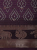 Deep Plum Purple Geometric Printed Design Semi Silk Saree with Animal Motif  Border