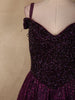 Deep Plum Purple Heavy Sequins and Beads Embroidered Design Net Gown