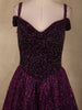 Deep Plum Purple Heavy Sequins and Beads Embroidered Design Net Gown