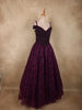 Deep Plum Purple Heavy Sequins and Beads Embroidered Design Net Gown