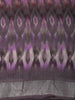 Deep Plum Purple Ikat Printed Design Linen Cotton Saree